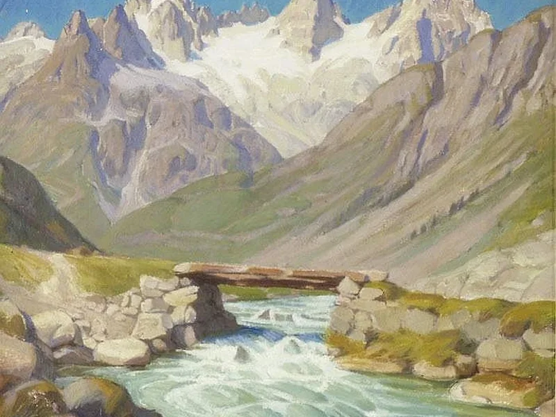 1882-Franz Elmiger - Torrente alpino